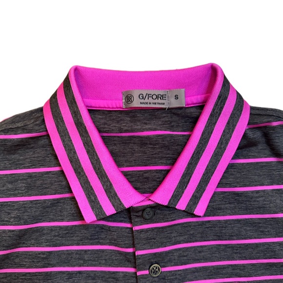 G\FORE Polo in pink and grey - Picture 2 of 3